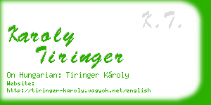 karoly tiringer business card